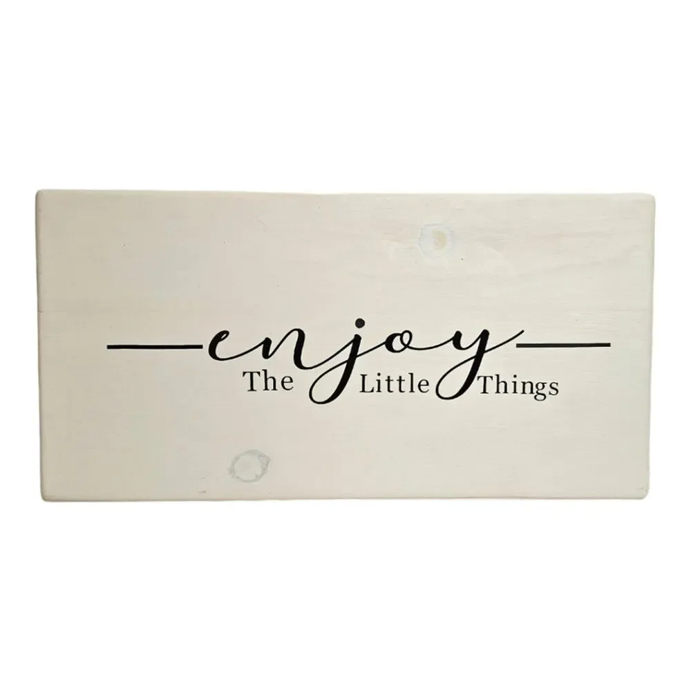 ENJOY THE LITTLE THINGS Wooden Wall Plaque Wall Art Handmade